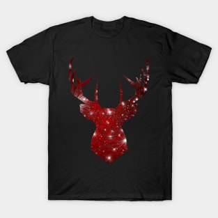 Red Christmas Stag T-Shirt